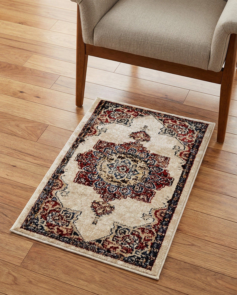 Eden Oasis Collection Area Rug -  Tranquility (Cream) Rectangle Cream  lifestyle 7