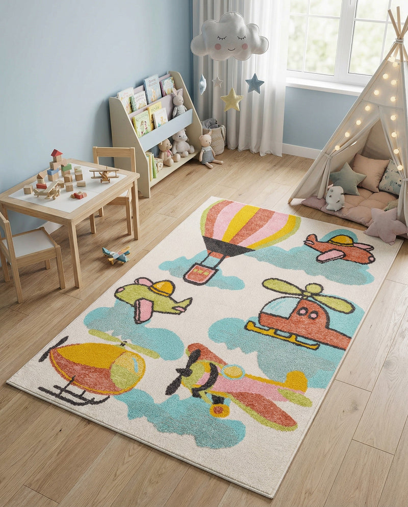 Wonder Tykes Collection Area Rug -  Splatter Rectangle Multi  lifestyle 10