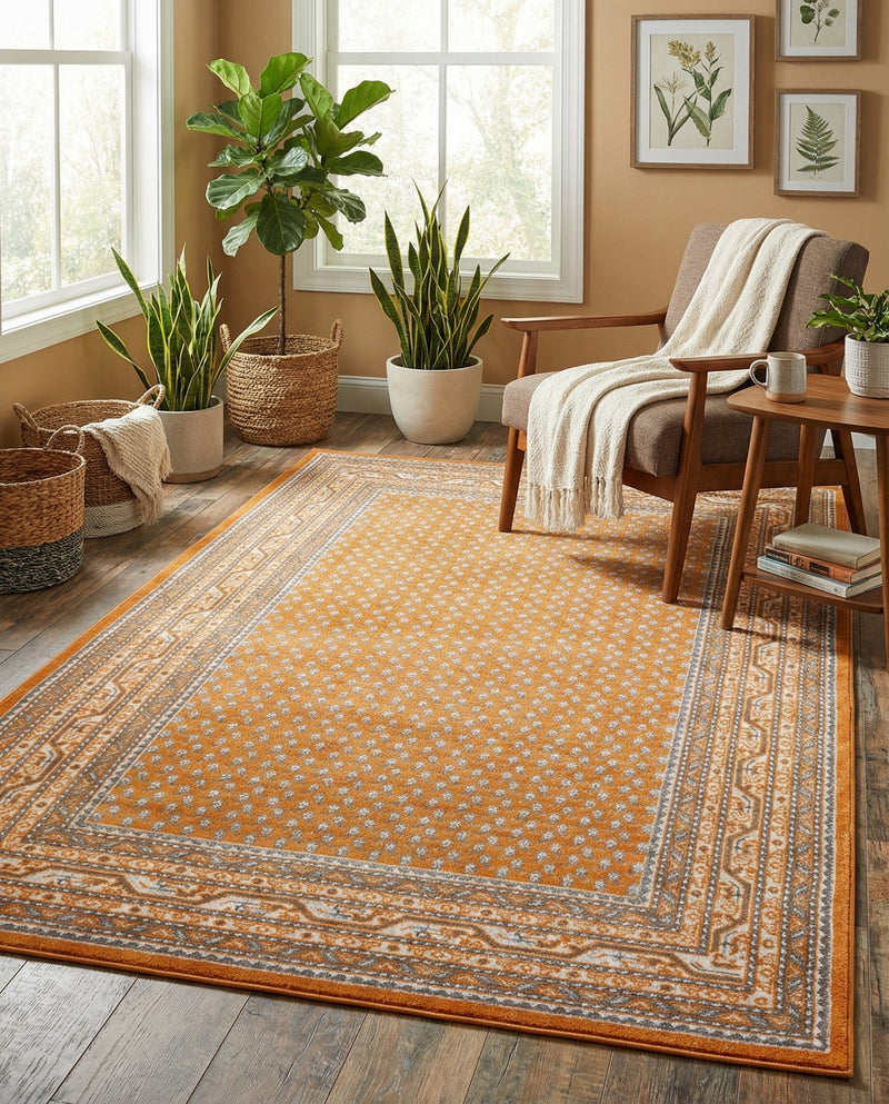 Soho Elegance Collection Area Rug -  Mercer (Orange) Rectangle Orange  lifestyle 5