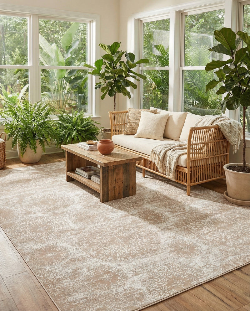 Riviera Elegance Collection Area Rug -  Monaco (Beige) Rectangle Beige  lifestyle 8