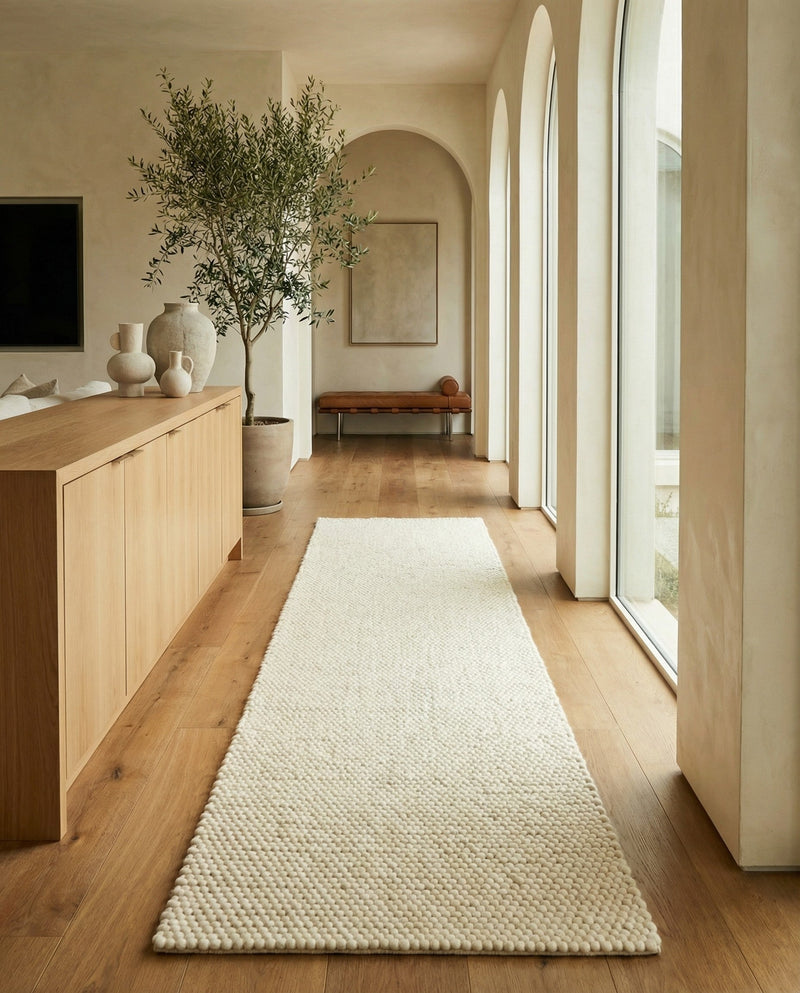 Woolen Sphere Collection Area Rug - Orbsburg (Ivory) Runner Ivory  lifestyle 33