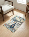 Colorburst Oasis Collection Area Rug -  Mosaic Rectangle Ivory Gray Blue  lifestyle 17