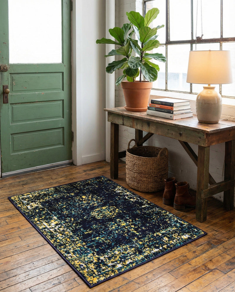 Riviera Elegance Collection Area Rug - Antibes (Navy Blue) Rectangle Navy Blue  lifestyle 19