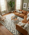 Cozy Cove Shag Collection Area Rug -  Dunes Rectangle Ivory  lifestyle 46