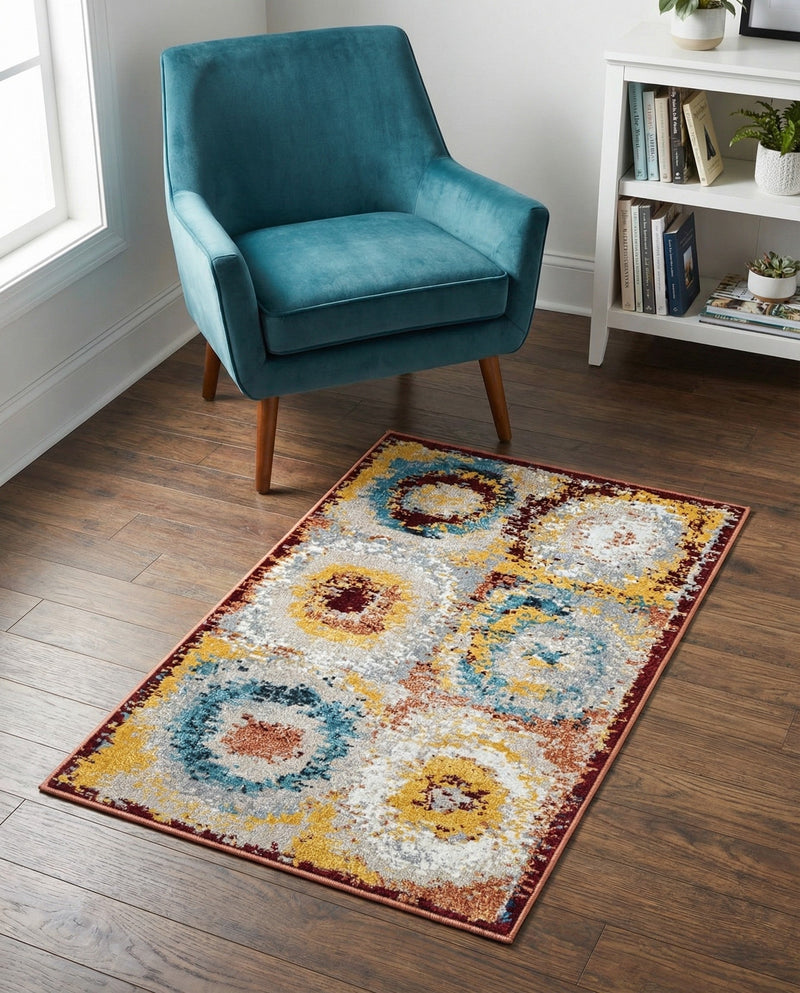 Aegean Elegance Washables Collection Area Rug -  Rhodes Rectangle Multi  lifestyle 4