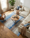 Zagros Shades Collection Area Rug -  Behbahan Square Blue Gray  lifestyle 68