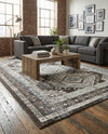 Savannah Elegance Collection Area Rug -  Tybee (Gray) Rectangle Gray  lifestyle 3