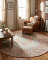 Coastal Haven Collection Area Rug - Seabreeze (Red) Round Red  lifestyle 62