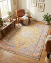 Seville Stripes Collection Area Rug - Cadiz (Yellow) Rectangle Yellow  lifestyle 22