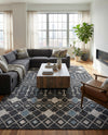 Geo Garden Lattice Collection Area Rug -  Andalusia Rectangle Charcoal Gray  lifestyle 40
