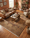 Ottoman Elegance Collection Area Rug - Sultan Rectangle Brown  lifestyle 46