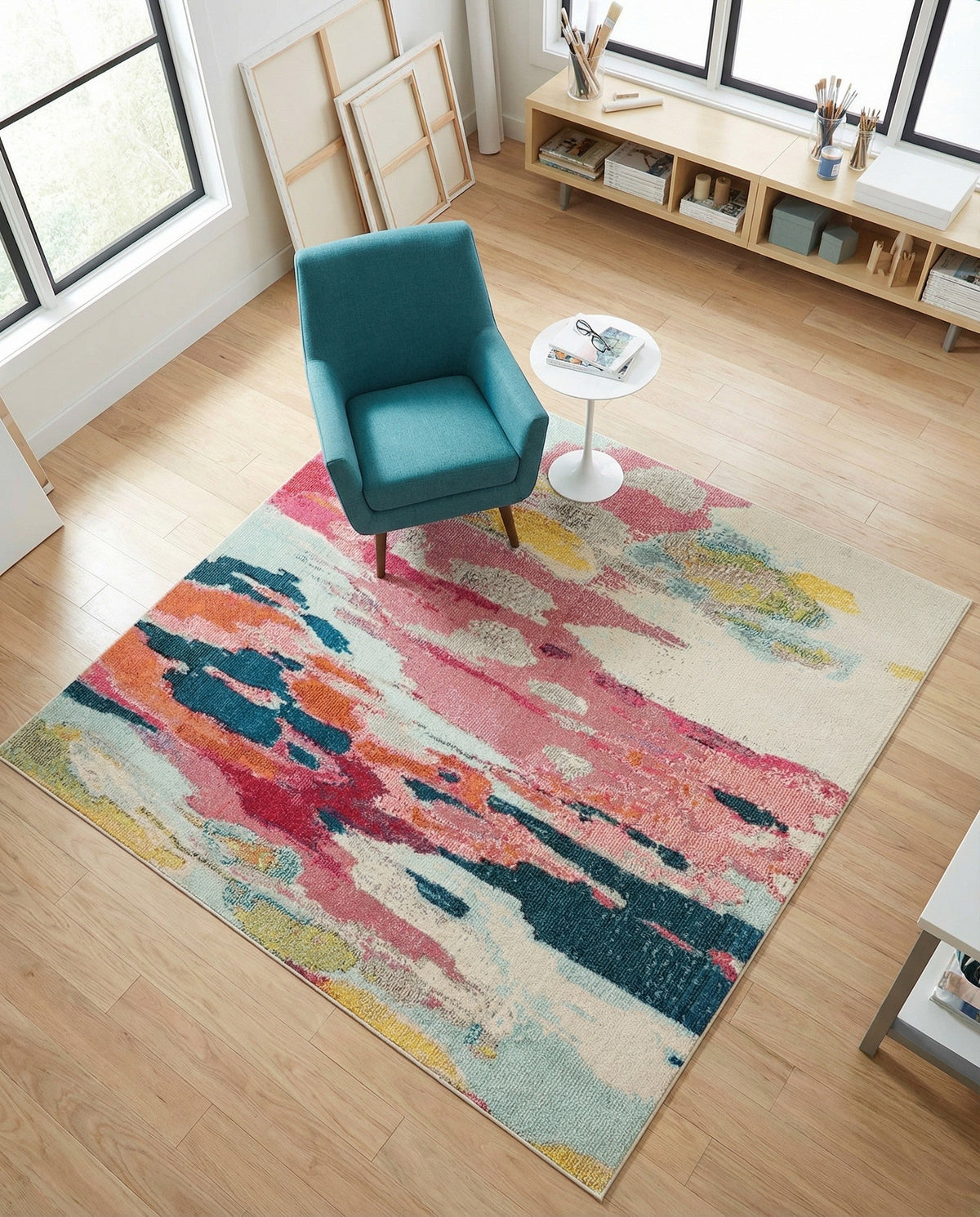 Marrakesh Elegance Collection Area Rug -  Skhirat Square Pink  lifestyle 92