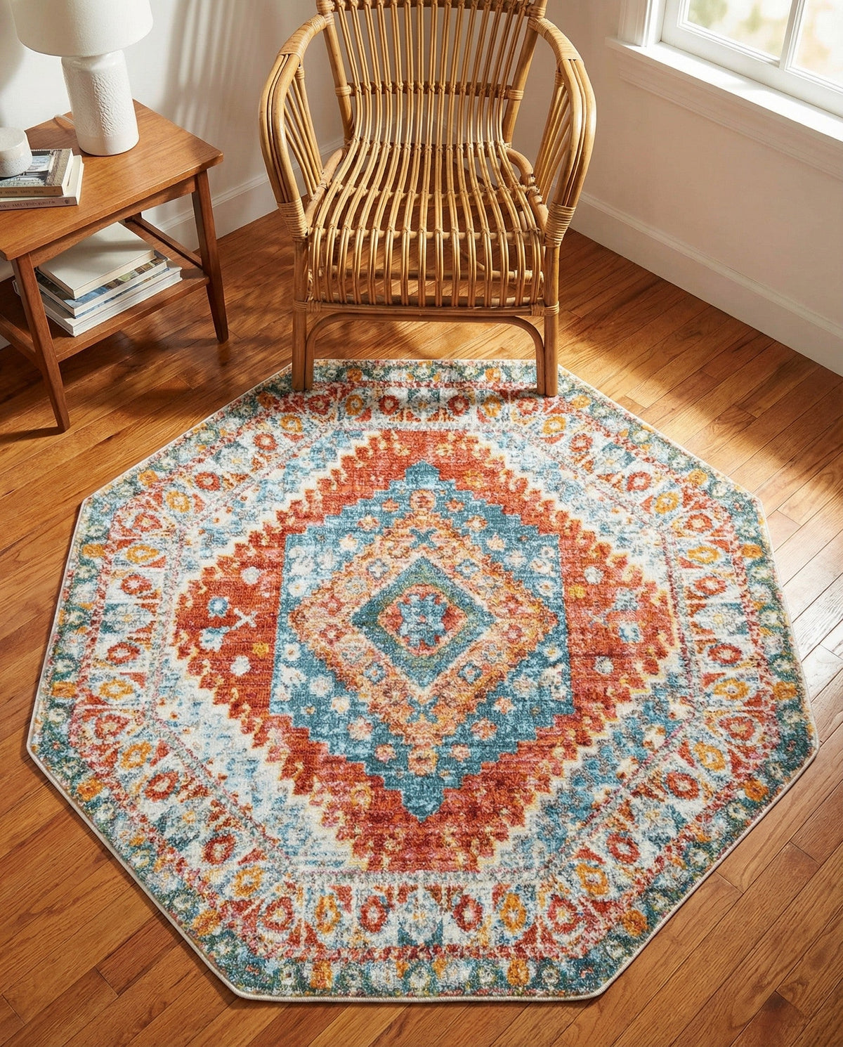 Arcadia Rugs Collection Area Rug -  Xanadu Octagon Salmon  lifestyle 83