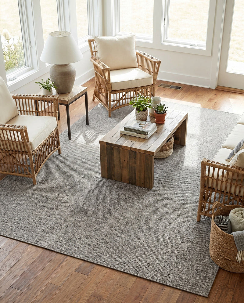 Seaside Serenity Collection Area Rug - Marina Rectangle Light Gray  lifestyle 28