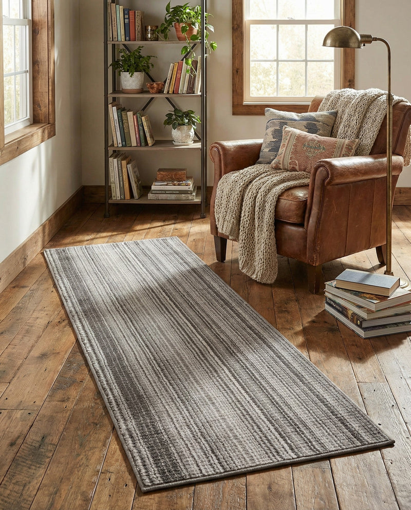 Jewel Oasis Collection Area Rug - Sapphire (Gray) Runner Gray  lifestyle 54