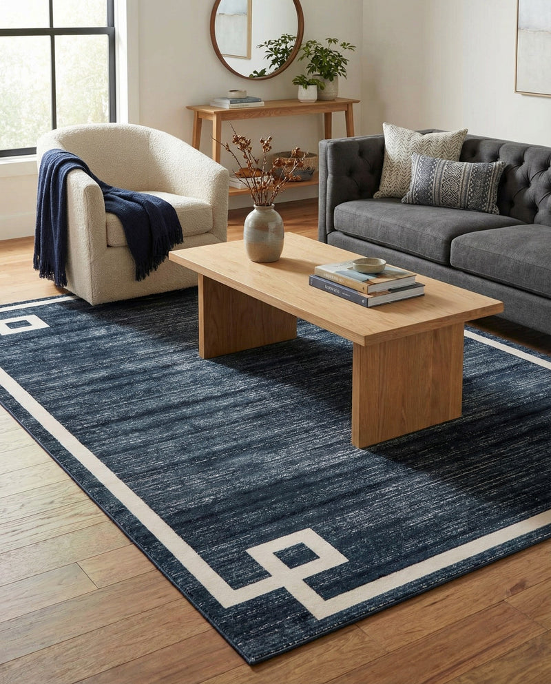 Metro Heights Collection Area Rug -  Bronx Rectangle Navy Blue  lifestyle 9