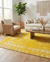 Brighton Stripes Collection Area Rug - Sussex (Yellow) Rectangle Yellow  lifestyle 9
