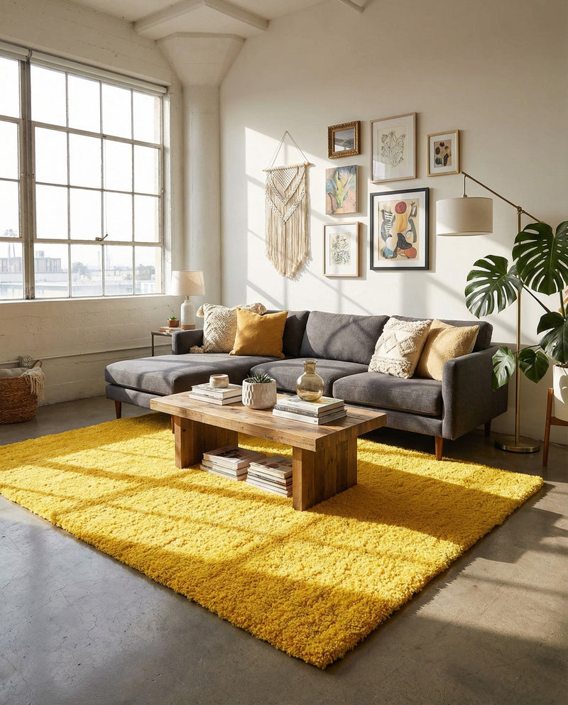 Plush Oasis Collection Area Rug - Serenity (Tuscan Sun Yellow) Rectangle Tuscan Sun Yellow  lifestyle 24