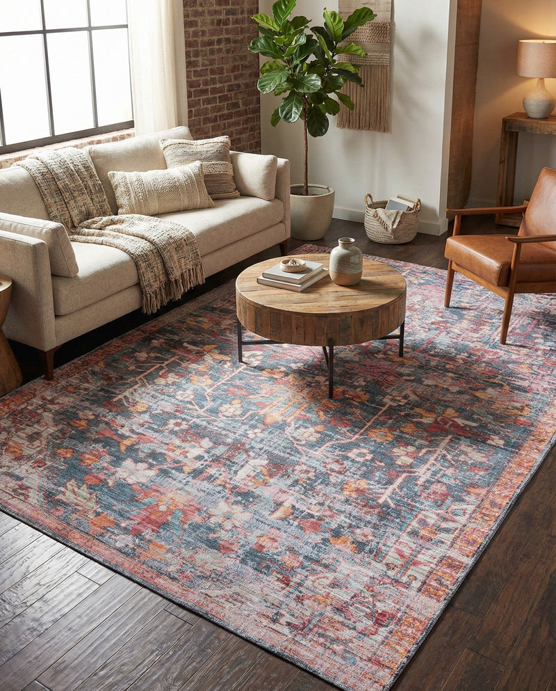 Zahara Oasis Collection Area Rug -  Nador Rectangle Navy Blue  lifestyle 15
