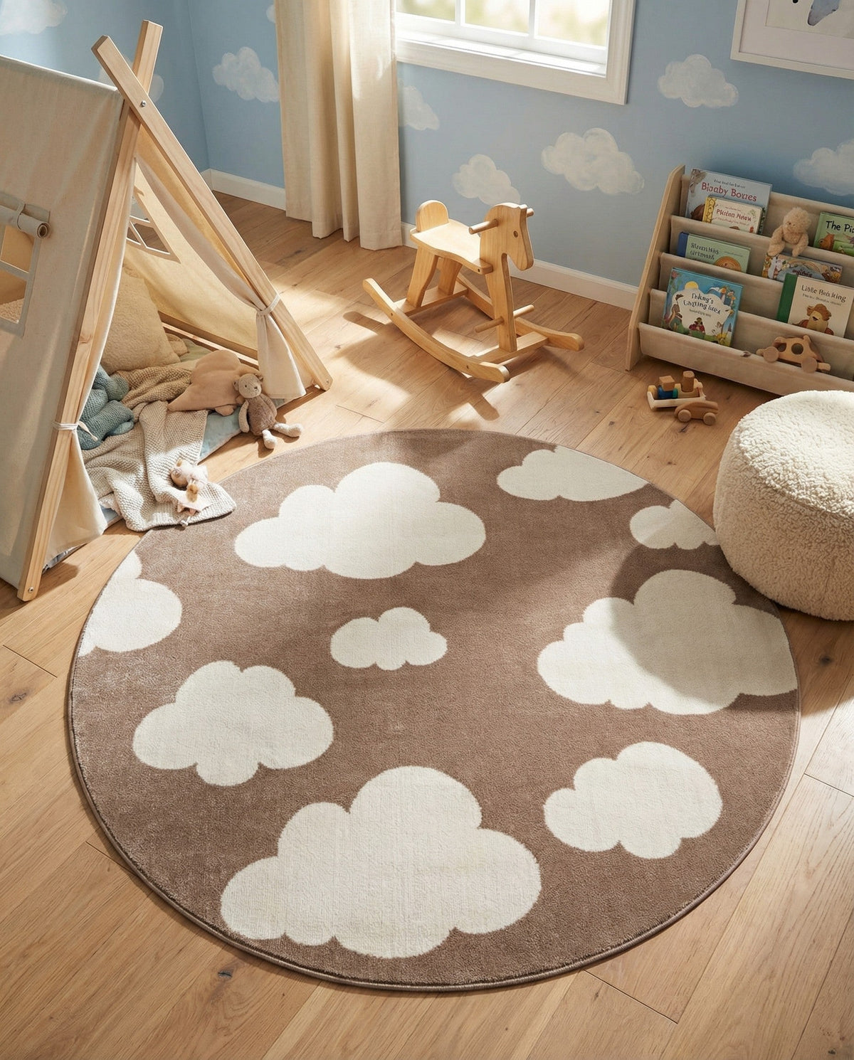 Wonder Tykes Collection Area Rug -  Dreamview Round Hazelnut Beige  lifestyle 99