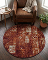 Autumn Meadow Collection Area Rug -  Harvesthill Round Terracotta  lifestyle 65
