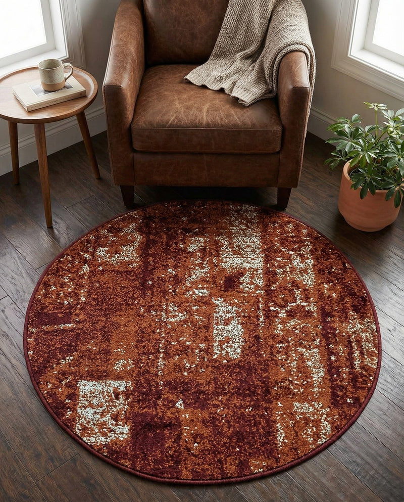 Autumn Meadow Collection Area Rug -  Harvesthill Round Terracotta  lifestyle 65