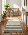 Tassel Trail Collection Area Rug - Pathway (Gray) Runner Gray  lifestyle 36