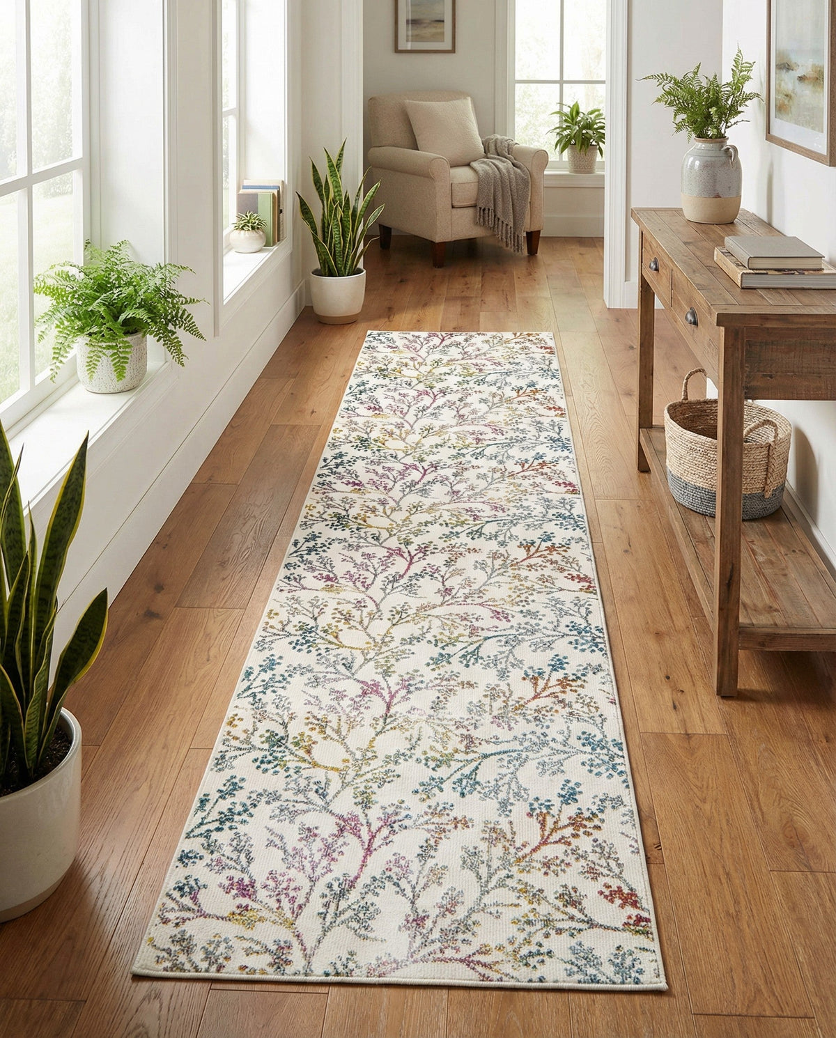 Meadow Breeze Collection Area Rug -  Sunbeam Runner Ivory  lifestyle 132