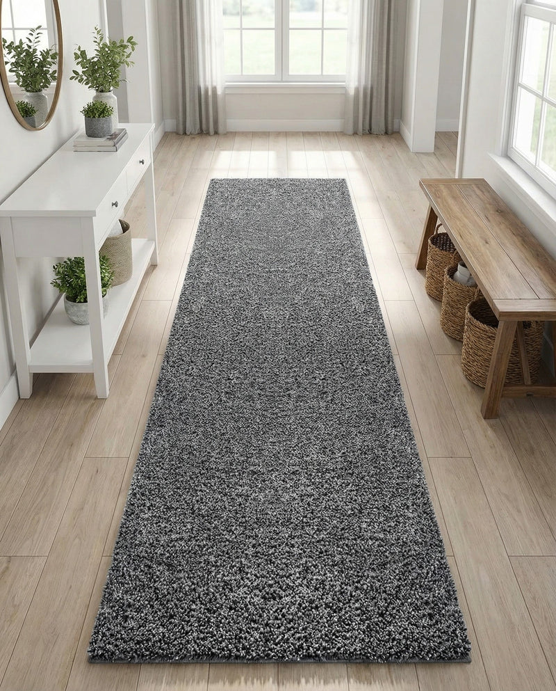 Cozy Comfort Shag Collection Area Rug - Haven (Pebble Gray) Runner Pebble Gray  lifestyle 46