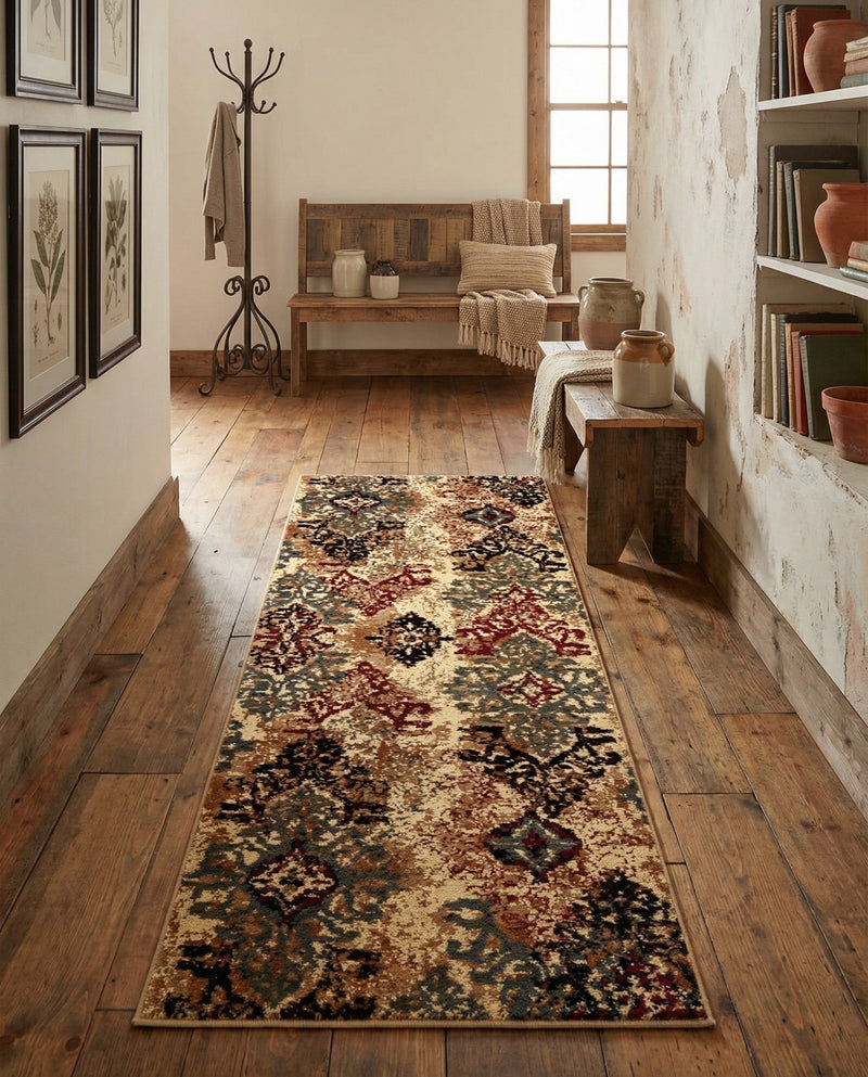 Bistro Lounge Collection Area Rug -  Piccolo Runner Beige  lifestyle 78