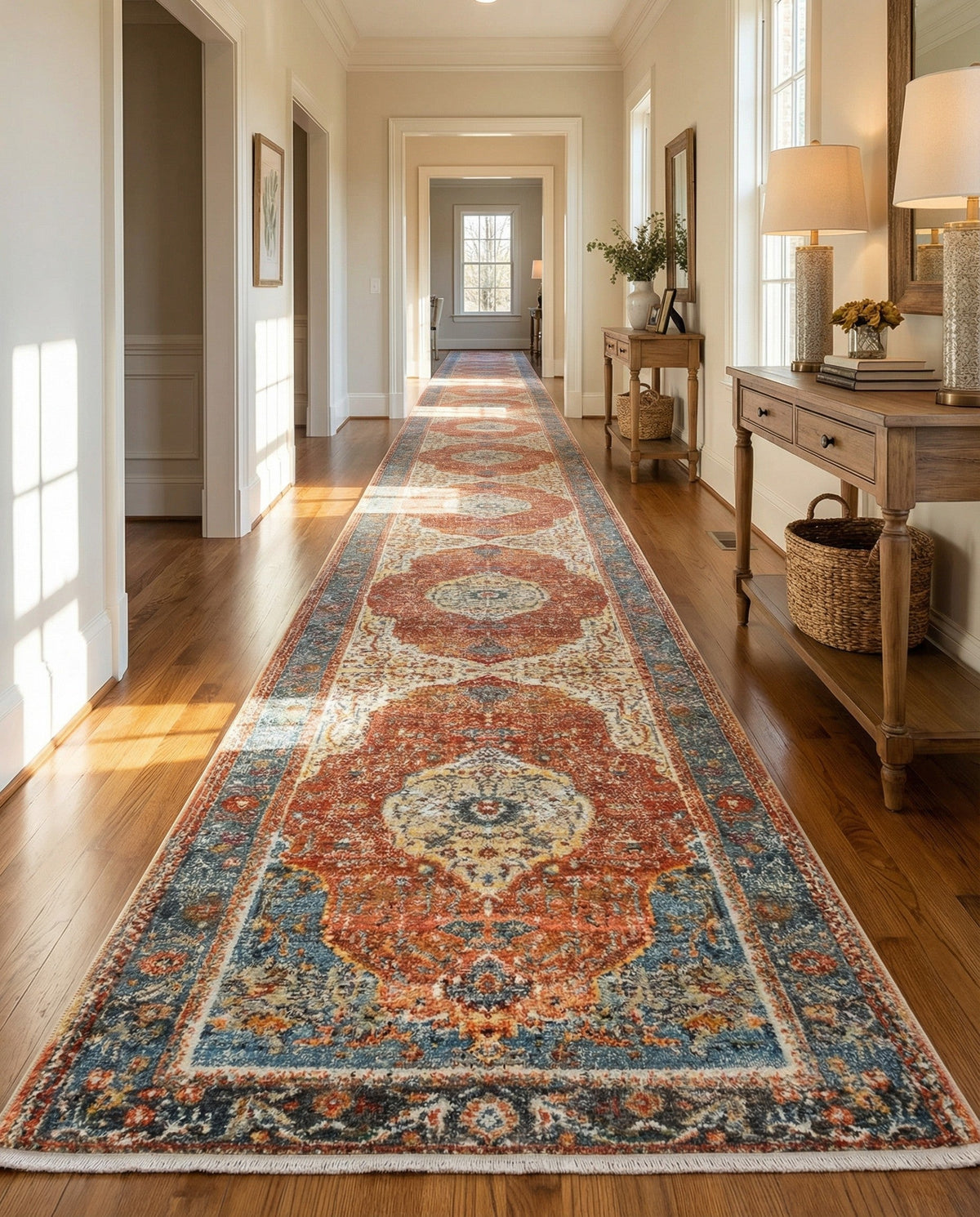 Caribbean Breeze Collection Area Rug -  Vieques Runner Rust Red  lifestyle 89