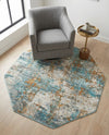 Arcadia Rugs Collection Area Rug -  Nirvana Octagon Cream Blue  lifestyle 75