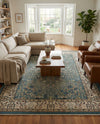 Persian Elegance Collection Area Rug -  Kerman (Blue) Rectangle Blue  lifestyle 4