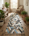 Thar Cotton Collection Area Rug -  Cochin Runner Blue  lifestyle 30