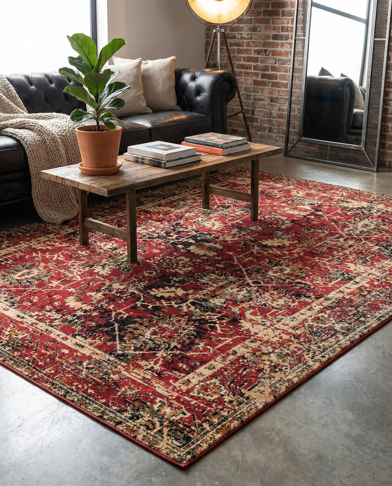 Neptune Elegance Collection Area Rug -  Galatea (Burgundy) Rectangle Burgundy  lifestyle 9