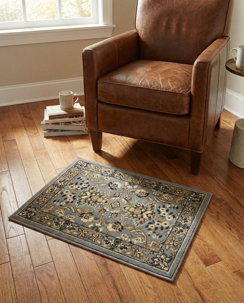 Isfahan Elegance Collection Area Rug - Naghsh-e Jahan (Gray) Rectangle Gray  lifestyle 8