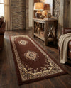 Tabriz Tapestry Collection Area Rug - Azerbaijan (Brown) Runner Brown  lifestyle 58