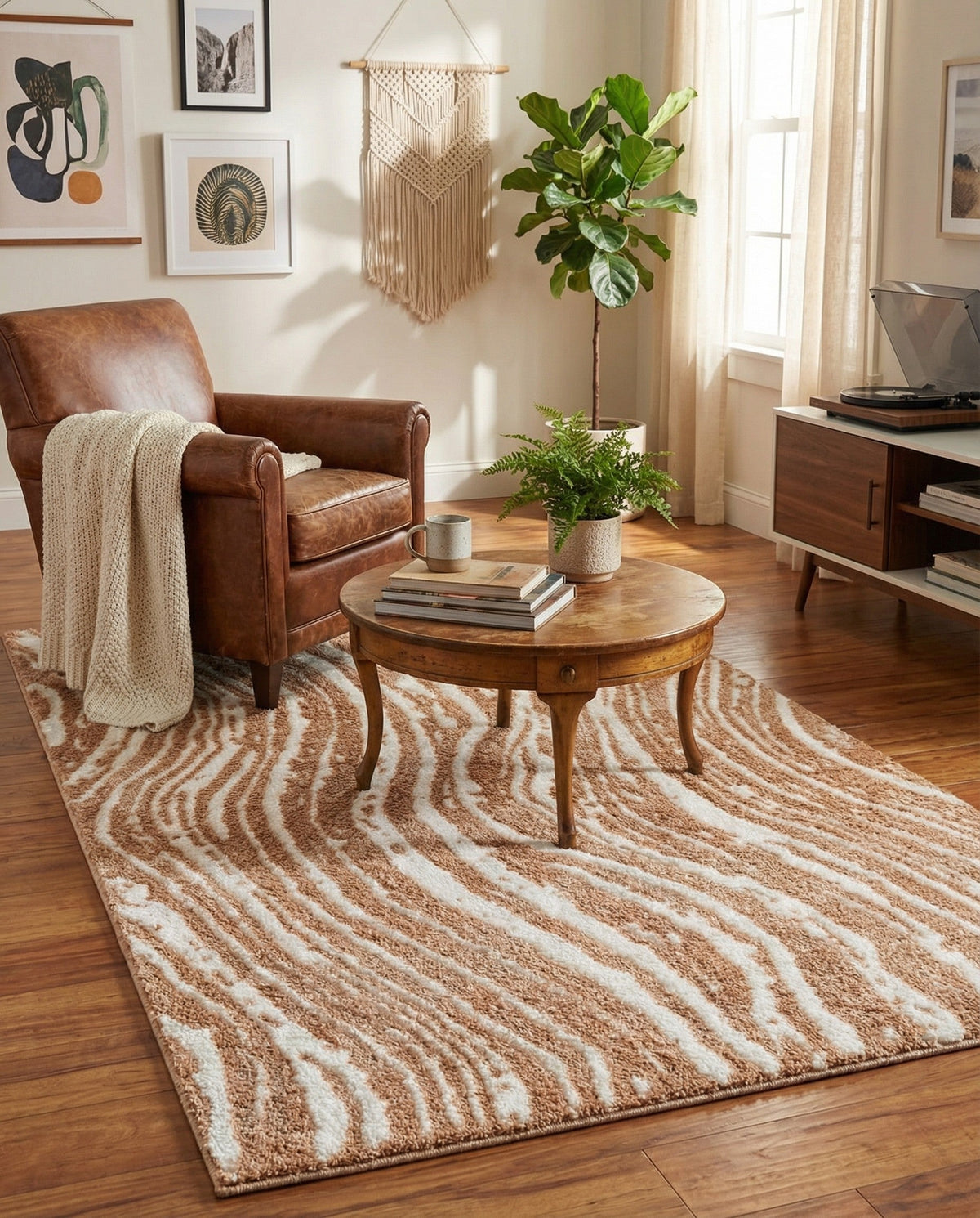 Sienna Collection Area Rug -  Garda Rectangle Caramel and Ivory  lifestyle 52