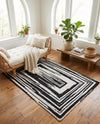 Woven Udaipur Collection Area Rug - Jaipur Rectangle Black and White  lifestyle 14
