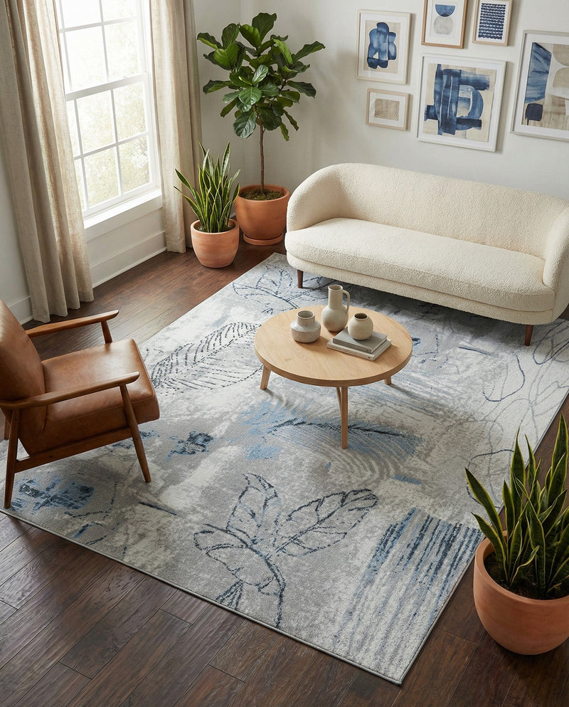 Aegean Elegance Washables Collection Area Rug -  Paros Rectangle Ivory Gray  lifestyle 30