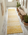 Mediterranean Lattice Collection Area Rug -  Casablanca (Ivory and Yellow) Runner Ivory and Yellow  lifestyle 80