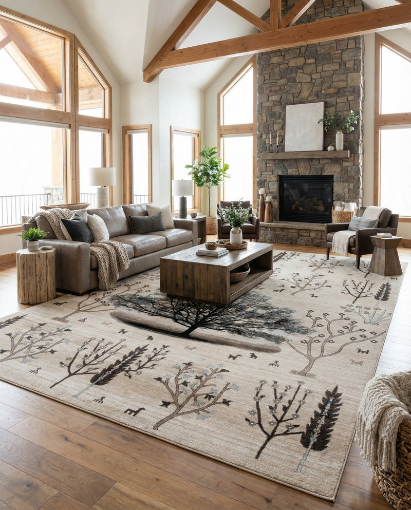 Coastal Haven Collection Area Rug -  Coastline Rectangle Beige  lifestyle 5