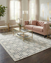 Hollywood Luxe Collection Area Rug -  Beverly (White Silver) Rectangle White Silver  lifestyle 15