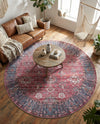 Zahara Oasis Collection Area Rug -  Ouarzazate Round Antique Red  lifestyle 61