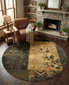 Bistro Lounge Collection Area Rug -  Lungo Round Beige  lifestyle 76