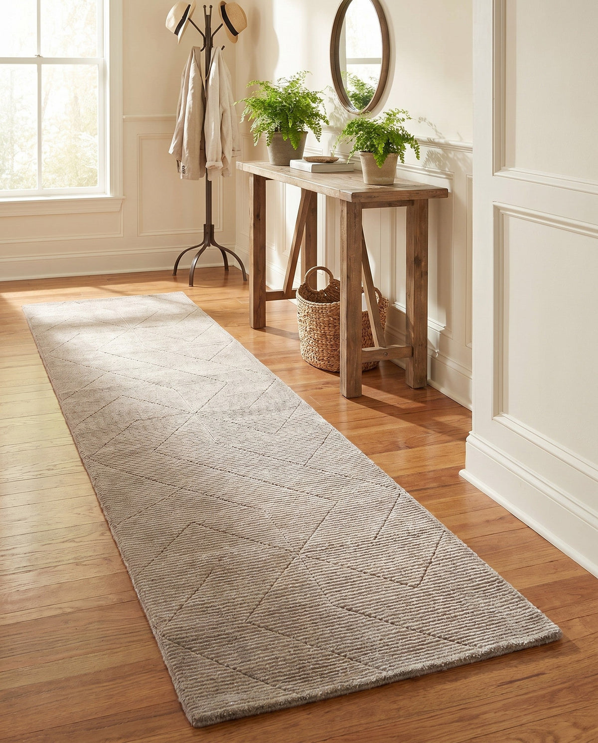 Nordic Loom Geometric Collection Area Rug - Oslo Runner Steel gray  lifestyle 157