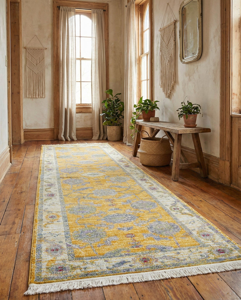Arcadia Rugs Collection Area Rug - Eden (Yellow) Runner Yellow  lifestyle 79
