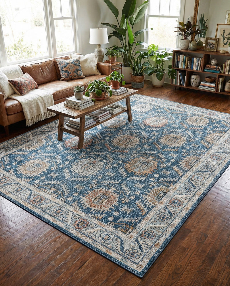 Mykonos Manor Collection Area Rug -  Paros Rectangle Blue  lifestyle 52