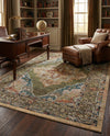 Savannah Soiree Collection Area Rug - Serengeti (Green) Rectangle Green  lifestyle 22