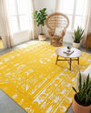 Brighton Stripes Collection Area Rug - Sussex (Yellow) Square Yellow  lifestyle 23